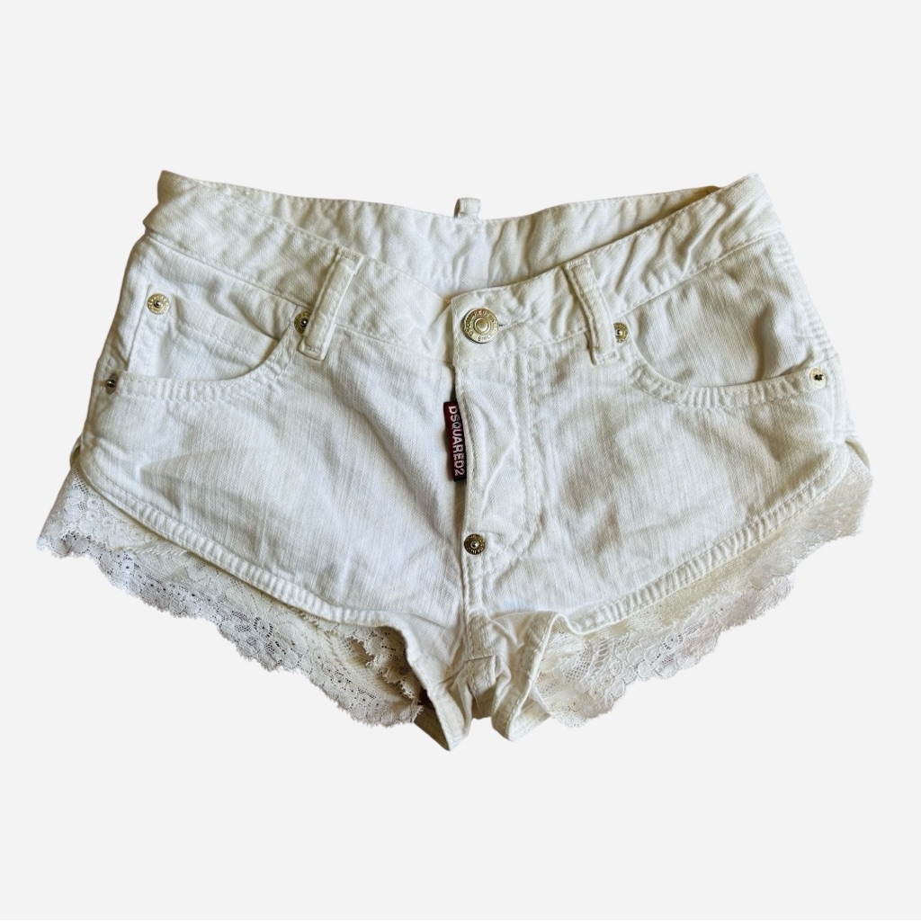 Dsquared2 Girls Denim Lace Shorts